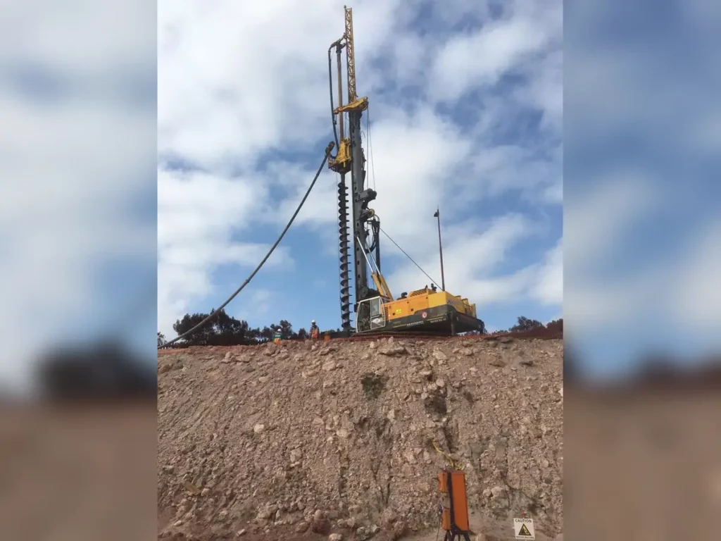 P002 saldanha substation n auger drilling rig embankment